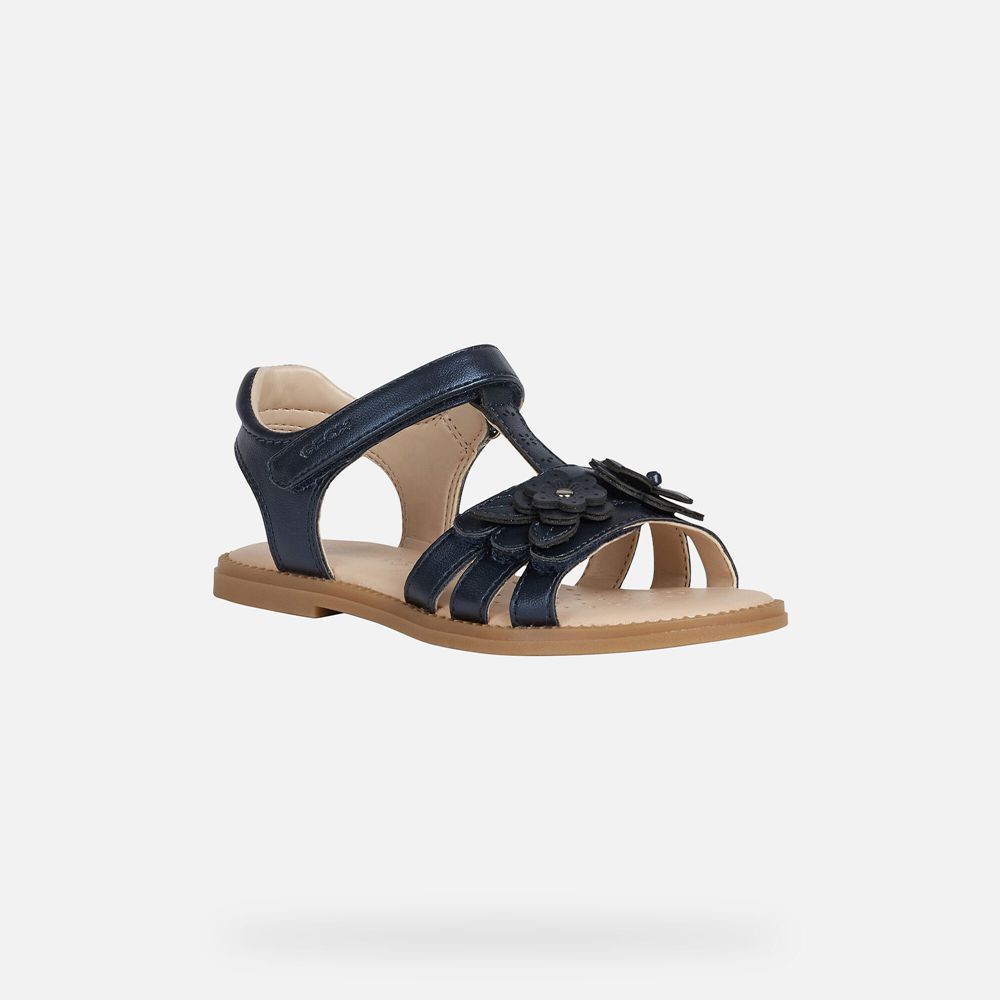 Geox Sandals Navy Karly - Geox Girls Shoes - ZBUMFO581